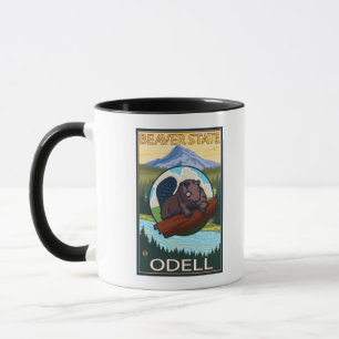 Caneca Castor & capa do Mt. - Odell, Oregon