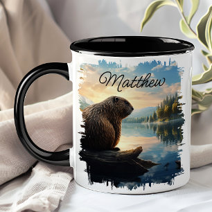 Caneca Castor No Tronco Nascer do Sol Wilderness