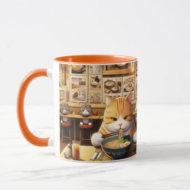 Caneca Cat Eating Ramen v1 (Esquerda)