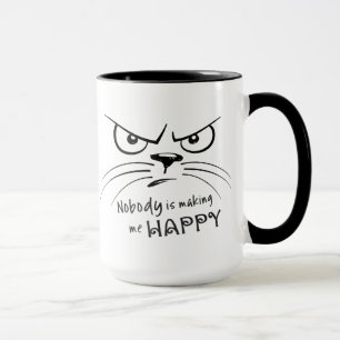 Caneca Cat Grumpy NINGUÉM ESTÁ FAZER DE ME FELIZ