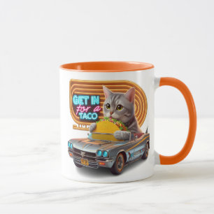 Caneca Cat In Car Majestade entre para um taco