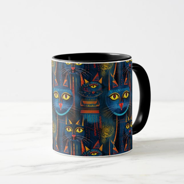 Caneca Cat Love Geométrico Gótica (Frente Esquerda)