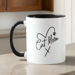 Caneca Cat Mãe Moderna Brincadeira Típica de Coração e Di<br><div class="desc">Este design simples e clássico é composto por tipografia de scripts divertidos e divertidos</div>