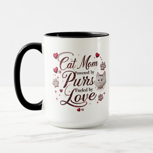 Caneca Cat Mamãe Combo Mug 15 oz - Com Design Negrito (Esquerda)