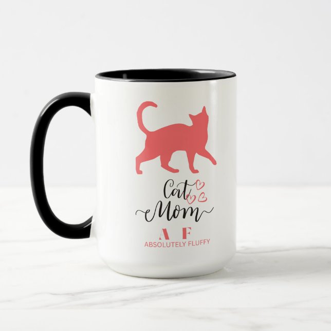 Caneca CAT MOM AF absoluto fluffy com gato rosa (Esquerda)