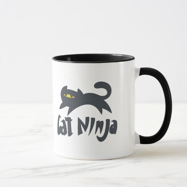 Caneca Cat ninja - Escolha a cor de fundo (Direita)