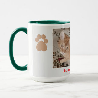 Caneca Cat Photo Humor Text and Cat's Paw