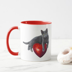 Caneca Cat Red Heart Mug