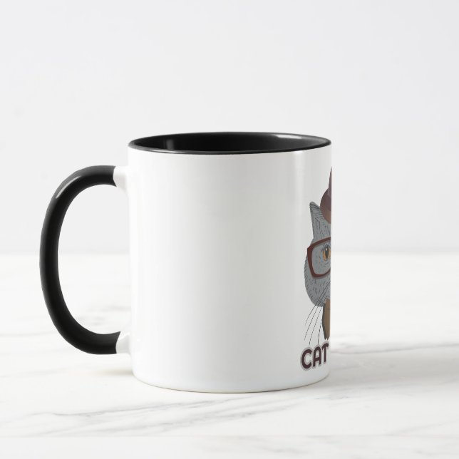 Caneca Cat Vibes – Cool Grey Cat  (Esquerda)