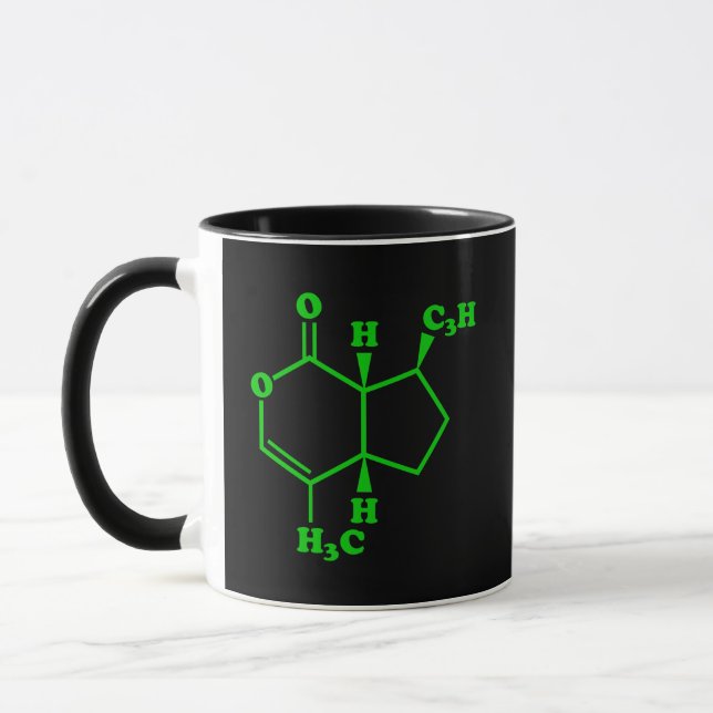 Caneca Catnip Nepetalactona Fórmula Química Molecular (Esquerda)