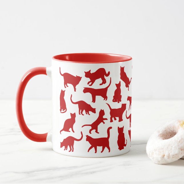 Caneca Cats Color Red (Com Donut)
