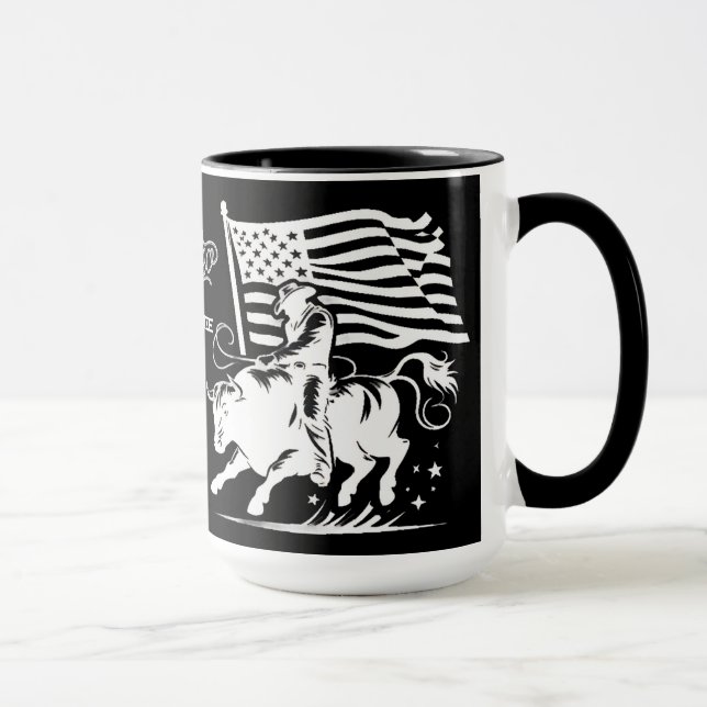Caneca Cavaleiro de Rodeio Americano Personalizado 3 (Direita)