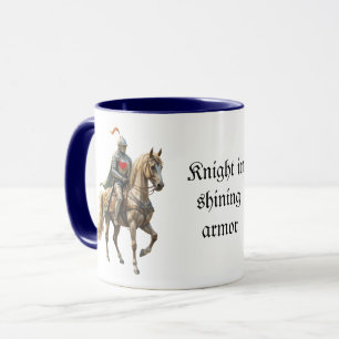 Caneca Cavaleiro Romântico Divertido em Armadura Reluzent