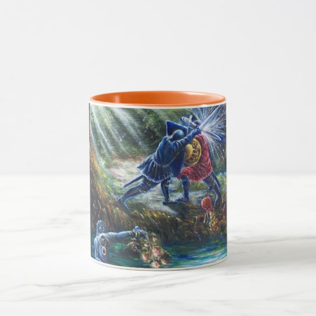 Caneca Cavaleiros de Luta ROSA, Dinheiro e Diabo ESQUECID (Centro)