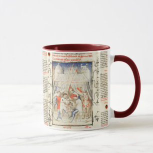 Caneca Cavaleiros Jogam Xadrez em Tenda de Guerra, Miniat