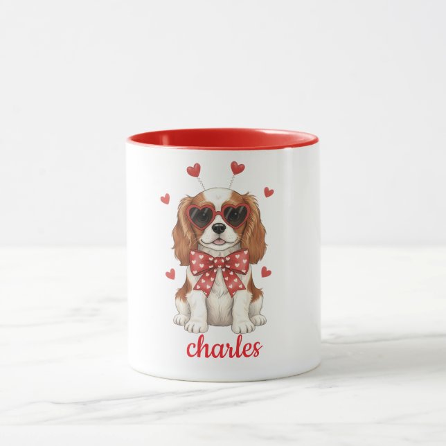 Caneca Cavalier King Charles dog mug Valentines day 2026 (Centro)