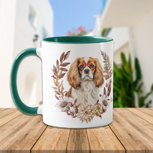 Caneca Cavalier King Charles Spaniel Autumn Wreath
