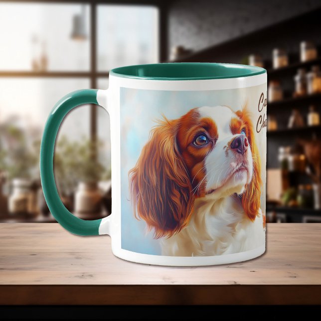 Caneca Cavalier King Charles Spaniel Dog Portrait (Criador carregado)