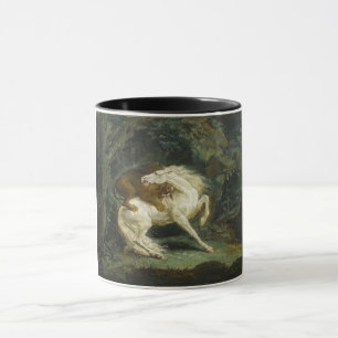 Caneca Cavalo Atacado por um Leão