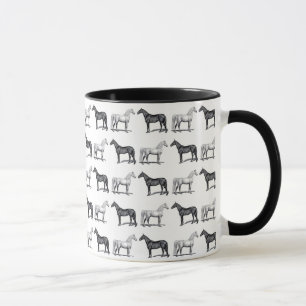 Caneca Cavalo branco/cavalo preto