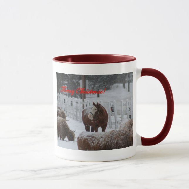 Caneca Cavalo da neve, Feliz Natal! (Direita)