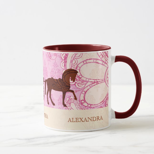 Caneca Cavalo de Casamento e Carruagem - Texto Personaliz (Direita)