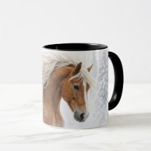 Cavalo de Férias de Natal Bonito na Neve