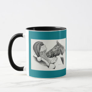 Caneca Cavalo de Pintura de Natal e Papais noeis