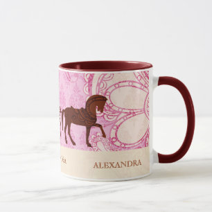 Caneca Cavalo do casamento & carruagem - texto feito sob