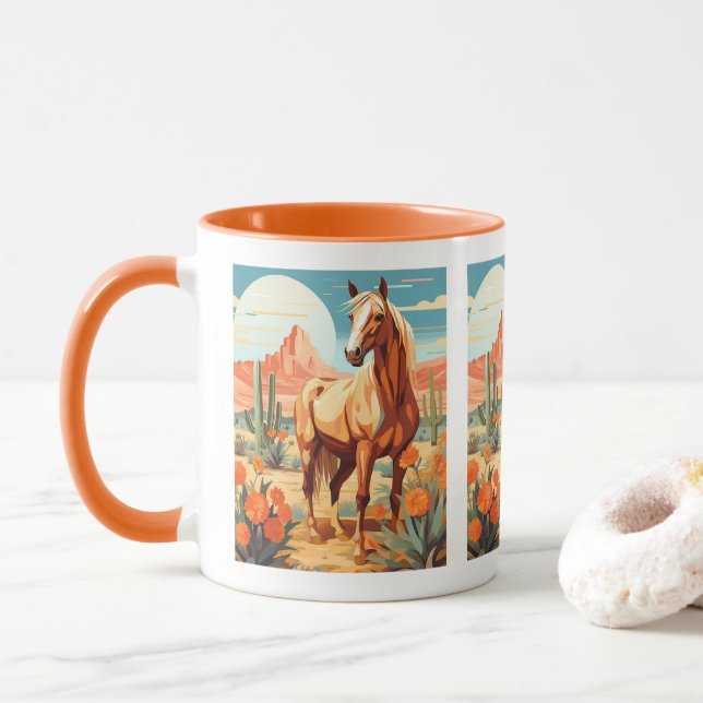Caneca Cavalo do Deserto Palomino Pop Art (Com Donut)