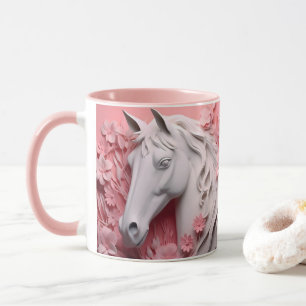 Caneca Cavalo e flores, Presente Equestre, Cavalgada
