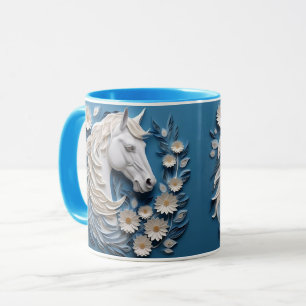 Caneca Cavalo e flores, Presente Equestre, Equitação