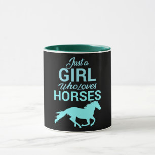 Caneca Cavalo Galopa Uma Garota Que Ama Cavalos