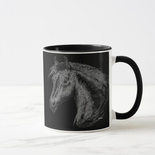Caneca Cavalo: Preto (Direita)