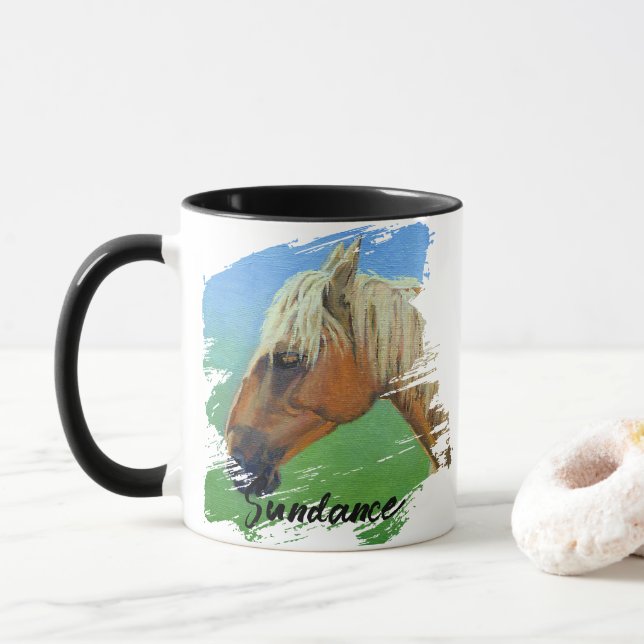 Caneca Cavalo Sundance - Personalize para o seu Pet (Com Donut)