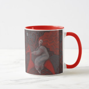 Caneca "Cavalo Vermelho", mulher gengibre, arte popular,