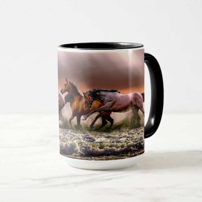 Caneca Cavalos correndo no Surf (Frente Esquerda)