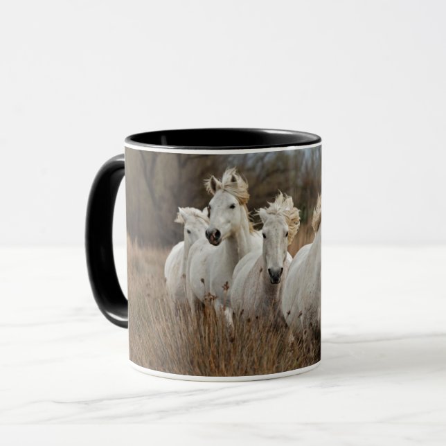 Caneca Cavalos de Camargue Correndo (Frente Esquerda)