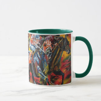 Caneca cavalos de corrida "caras a cara"