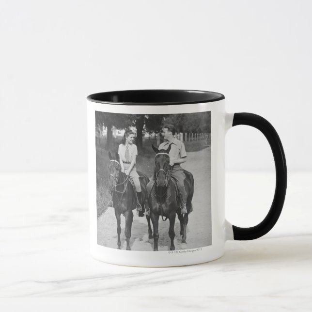 Caneca Cavalos de equitação do casal (Direita)