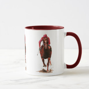 Caneca cavalos, homem de jóquei