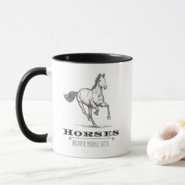 Caneca Cavalos porque as pessoas não prestam o Humor do C