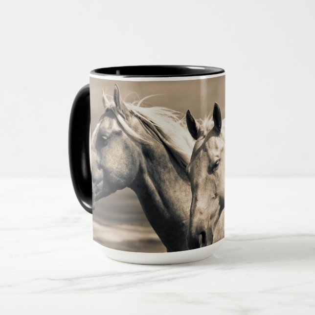 Caneca Cavalos Quarto de Milha na Pradaria Canadense (Frente Esquerda)