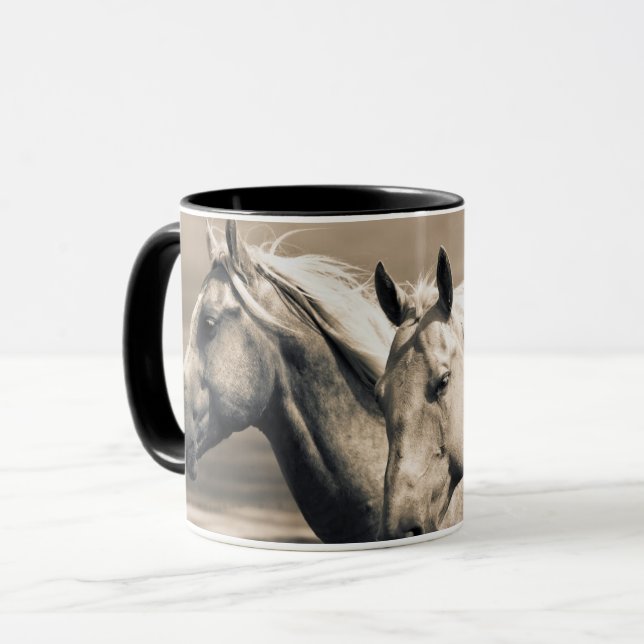 Caneca Cavalos Quarto de Milha na Pradaria Canadense (Frente Esquerda)