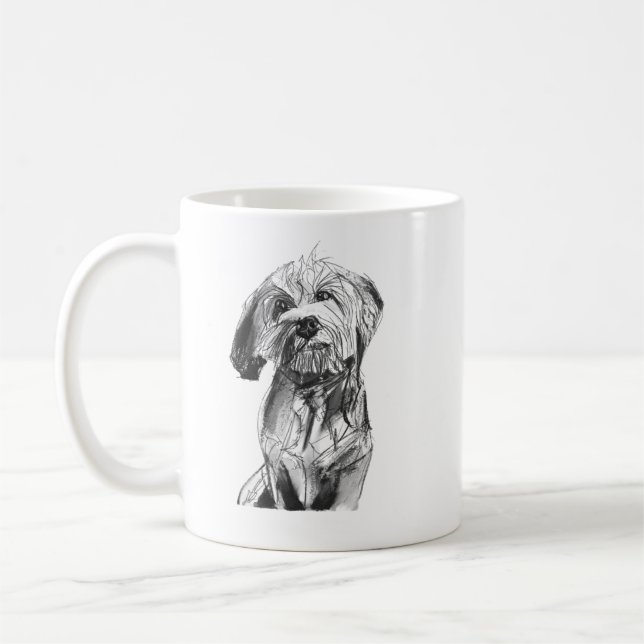 Caneca Cavapoo – Caneca de Café com Desenho à Mão  (Esquerda)