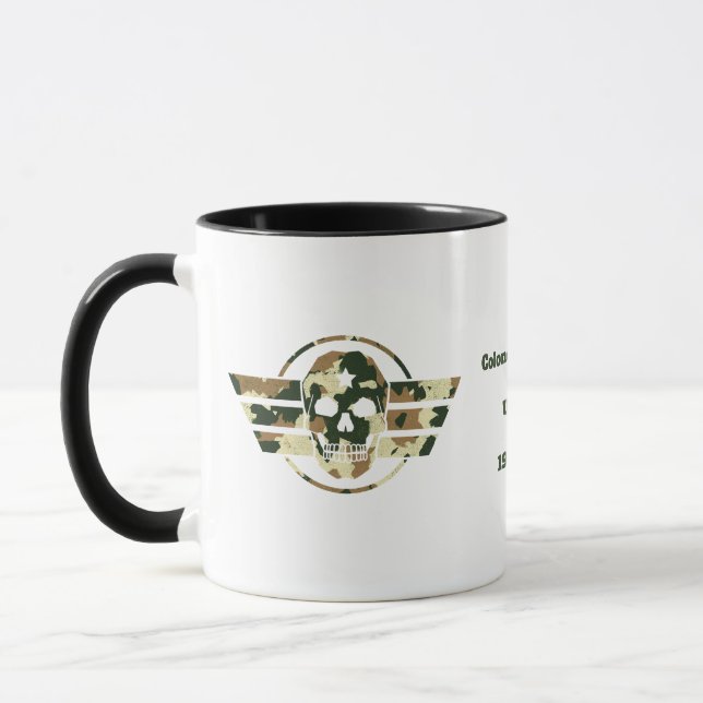 Caneca Caveira Camuflada | Café de Orgulho Militar Vetera (Esquerda)