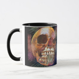 Caneca Caveira com fogos de artifício