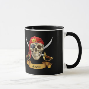 Caneca Caveira e Espadas de Pirata
