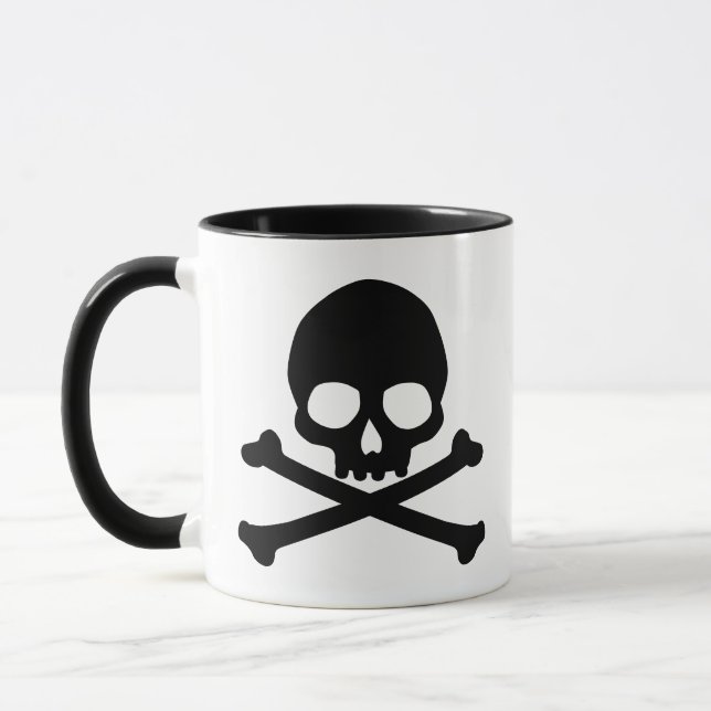 Caneca Caveira Simples e Crossbones (Esquerda)