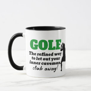 Caneca Caveman Pun Golf Mug para Homens, Presente de Golf